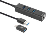 Concentrateur combiné USB 3.0 Type-C/A à 3 ports avec adaptateur réseau Gigabit Ethernet Image 3