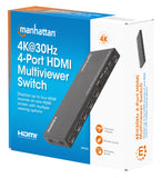 Commutateur multiviewer HDMI 4K@30Hz à 4 ports Packaging Image 2