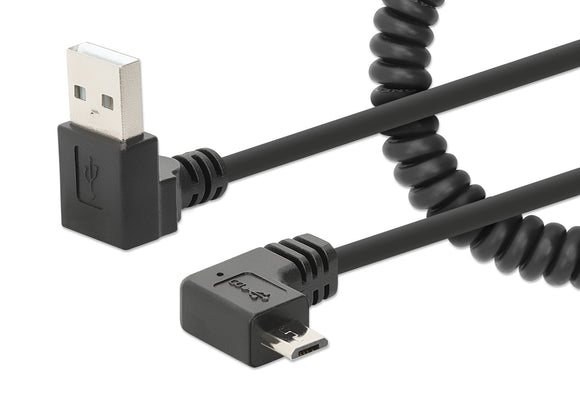 Câble de charge enroulé USB-A vers Micro-USB Image 1