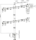 Support universel pour quatre écrans, avec bras mobiles à double articulation Image 6