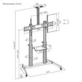 Chariot de télévision multimédia en aluminium avec hauteur réglable Image 13